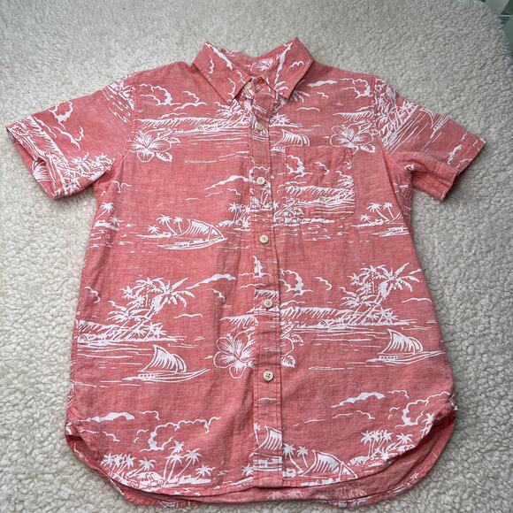Gap Kids Sherbert Orange Linen Blend Button Up Large - Picture 1 of 9
